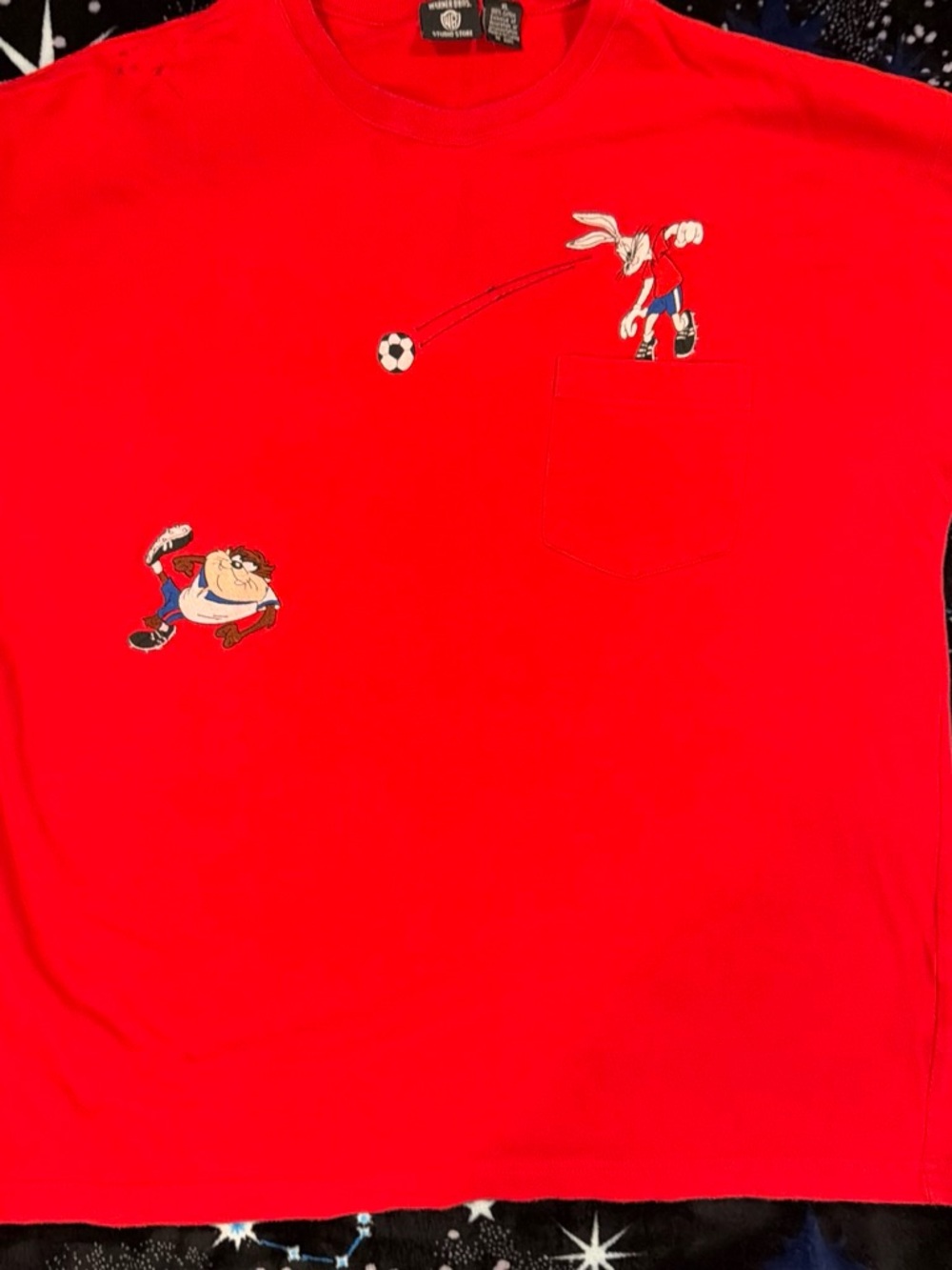 Warner Bros. Red Kids' Soccer Graphic Pocket Tee